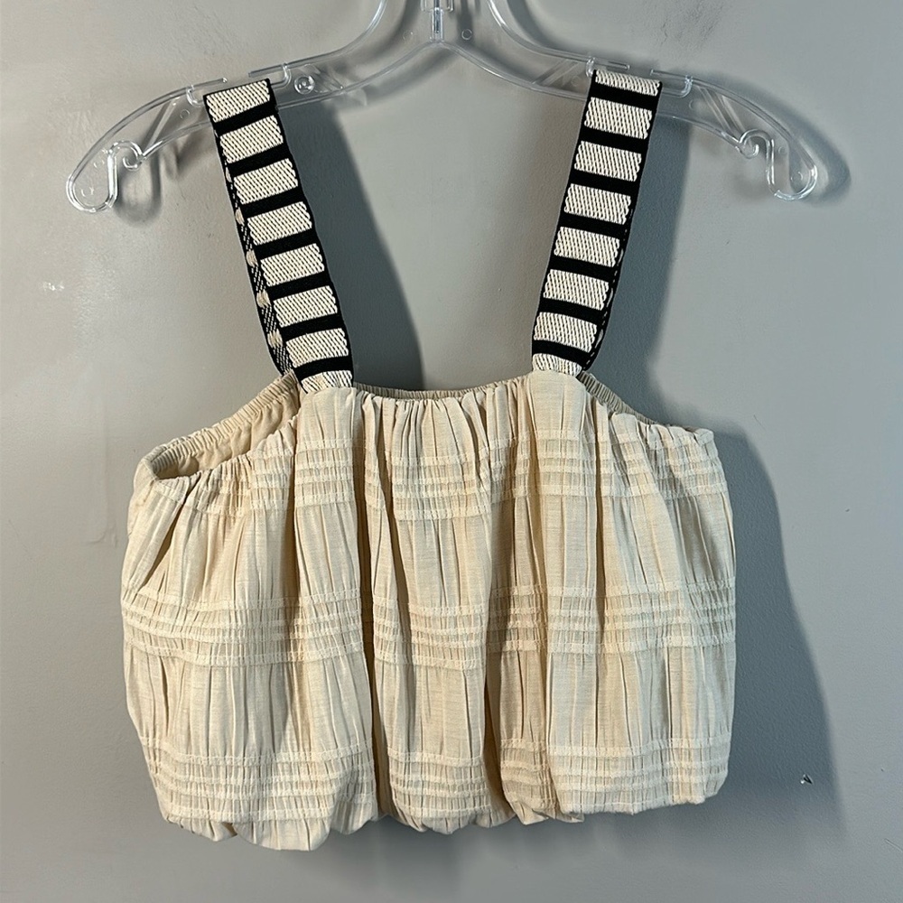 Zara Combination Strap Balloon Top Size S - Picture 2 of 9